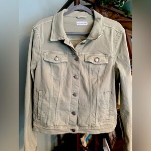LOFT Women’s Denim Stretch Jean Jacket Sage Green Size Large